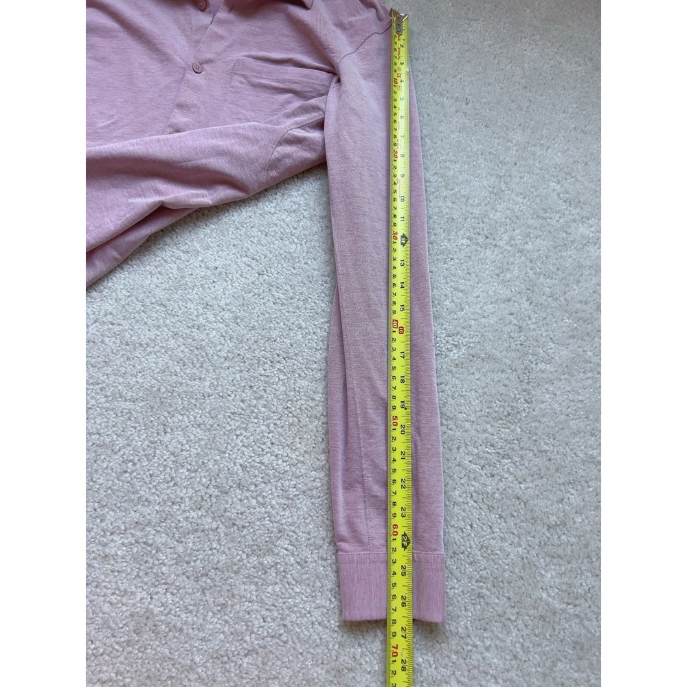 Lululemon Commission Long Sleeve Shirt Brier Rose/ White Size L Chest 44" - Picture 4 of 7